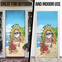 Personalized Hawaii Golf Christmas Door Cover Mele Kalikimaka Funny Golfer Santa - Polynesian Pride