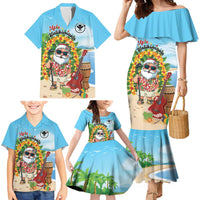 Personalized Hawaii Golf Christmas Family Matching Mermaid Dress and Hawaiian Shirt Mele Kalikimaka Funny Golfer Santa LT01 - Polynesian Pride