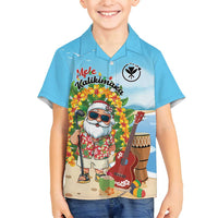 Personalized Hawaii Golf Christmas Family Matching Off Shoulder Short Dress and Hawaiian Shirt Mele Kalikimaka Funny Golfer Santa - Polynesian Pride