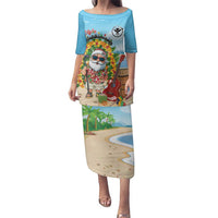 Personalized Hawaii Golf Christmas Family Matching Puletasi and Hawaiian Shirt Mele Kalikimaka Funny Golfer Santa - Polynesian Pride