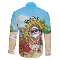 Personalized Hawaii Golf Christmas Family Matching Short Sleeve Bodycon Dress and Hawaiian Shirt Mele Kalikimaka Funny Golfer Santa - Polynesian Pride