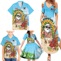 Personalized Hawaii Golf Christmas Family Matching Summer Maxi Dress and Hawaiian Shirt Mele Kalikimaka Funny Golfer Santa - Polynesian Pride
