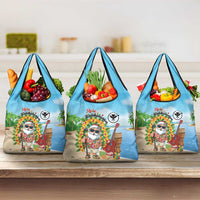 Hawaii Golf Christmas Grocery Bag Mele Kalikimaka Funny Golfer Santa LT01 3-pack One Size Blue - Polynesian Pride