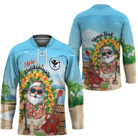 Personalized Hawaii Golf Christmas Hockey Jersey Mele Kalikimaka Funny Golfer Santa LT01 - Polynesian Pride