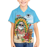 Personalized Hawaii Golf Christmas Kid Hawaiian Shirt Mele Kalikimaka Funny Golfer Santa LT01 Kid Blue - Polynesian Pride