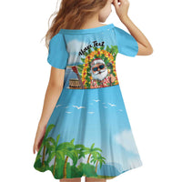 Personalized Hawaii Golf Christmas Kid Short Sleeve Dress Mele Kalikimaka Funny Golfer Santa LT01 - Polynesian Pride