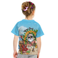 Personalized Hawaii Golf Christmas Kid T Shirt Mele Kalikimaka Funny Golfer Santa LT01 - Polynesian Pride