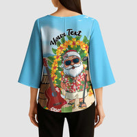 Personalized Hawaii Golf Christmas Kimono Sleeve Blouse Mele Kalikimaka Funny Golfer Santa - Polynesian Pride