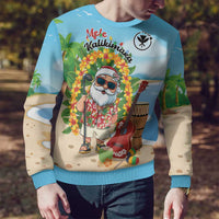 Personalized Hawaii Golf Christmas Ugly Christmas Sweater Mele Kalikimaka Funny Golfer Santa - Polynesian Pride