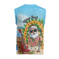 Personalized Hawaii Golf Christmas Knitted V-Neck Vest Mele Kalikimaka Funny Golfer Santa LT01 - Polynesian Pride