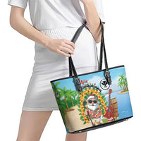 Hawaii Golf Christmas Leather Tote Bag Mele Kalikimaka Funny Golfer Santa LT01 - Polynesian Pride