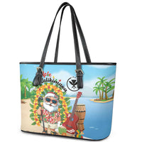 Hawaii Golf Christmas Leather Tote Bag Mele Kalikimaka Funny Golfer Santa LT01 - Polynesian Pride