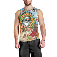 Personalized Hawaii Golf Christmas Men Tank Top Mele Kalikimaka Funny Golfer Santa - Polynesian Pride
