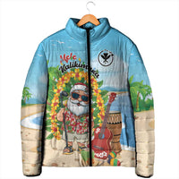 Personalized Hawaii Golf Christmas Padded Jacket Mele Kalikimaka Funny Golfer Santa - Polynesian Pride