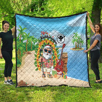 Hawaii Golf Christmas Quilt Mele Kalikimaka Funny Golfer Santa - Polynesian Pride