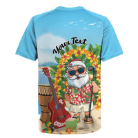 Personalized Hawaii Golf Christmas Rugby Jersey Mele Kalikimaka Funny Golfer Santa LT01 - Polynesian Pride