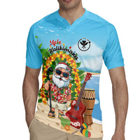 Personalized Hawaii Golf Christmas Rugby Jersey Mele Kalikimaka Funny Golfer Santa LT01 - Polynesian Pride