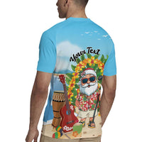 Personalized Hawaii Golf Christmas Rugby Jersey Mele Kalikimaka Funny Golfer Santa LT01 - Polynesian Pride