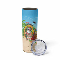 Personalized Hawaii Golf Christmas Skinny Tumbler Mele Kalikimaka Funny Golfer Santa - Polynesian Pride