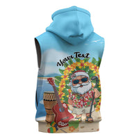 Personalized Hawaii Golf Christmas Sleeveless Zip Hoodie Mele Kalikimaka Funny Golfer Santa LT01 - Polynesian Pride