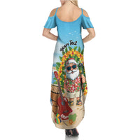 Personalized Hawaii Golf Christmas Summer Maxi Dress Mele Kalikimaka Funny Golfer Santa LT01 - Polynesian Pride