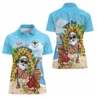 Personalized Hawaii Golf Christmas Women Polo Shirt Mele Kalikimaka Funny Golfer Santa - Polynesian Pride