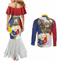Personalized Philippines Couples Matching Mermaid Dress and Long Sleeve Button Shirt Filipino Araw ng Kalayaan