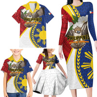 Personalized Philippines Family Matching Long Sleeve Bodycon Dress and Hawaiian Shirt Filipino Araw ng Kalayaan