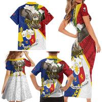 Personalized Philippines Family Matching Short Sleeve Bodycon Dress and Hawaiian Shirt Filipino Araw ng Kalayaan