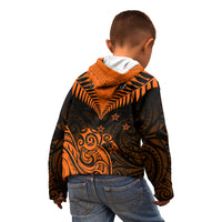 Personalised New Zealand Kid Hoodie Aotearoa Maori Kiwi Orange Fern LT01 - Polynesian Pride