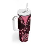 Aotearoa Tumbler With Handle Maori Kiwi Pink Fern LT01 - Polynesian Pride