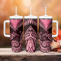 Aotearoa Tumbler With Handle Maori Kiwi Pink Fern LT01 - Polynesian Pride