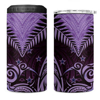 Aotearoa 4 in 1 Can Cooler Tumbler Maori Kiwi Purple Fern