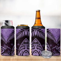 Aotearoa 4 in 1 Can Cooler Tumbler Maori Kiwi Purple Fern