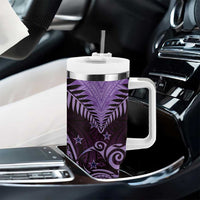 Aotearoa Tumbler With Handle Maori Kiwi Purple Fern LT01 - Polynesian Pride