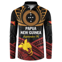Papua New Guinea Bird of Paradise Button Sweatshirt 16 September 1975 Independence Day Anniversary LT01 Black - Polynesian Pride