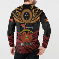 Papua New Guinea Bird of Paradise Button Sweatshirt 16 September 1975 Independence Day Anniversary LT01 - Polynesian Pride
