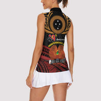 Papua New Guinea Bird of Paradise Women Sleeveless Polo Shirt 16 September 1975 Independence Day Anniversary