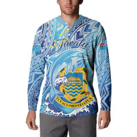 Tuvalu mo te Atua Button Sweatshirt Tuvalu Dolphin Polynesian Pattern LT01 - Polynesian Pride
