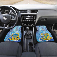 Tuvalu mo te Atua Car Mats Tuvalu Dolphin Polynesian Pattern LT01 Set 2pcs - Front Blue - Polynesian Pride