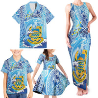 Tuvalu mo te Atua Family Matching Tank Maxi Dress and Hawaiian Shirt Tuvalu Dolphin Polynesian Pattern LT01 - Polynesian Pride