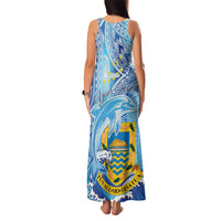 Tuvalu mo te Atua Family Matching Tank Maxi Dress and Hawaiian Shirt Tuvalu Dolphin Polynesian Pattern LT01 - Polynesian Pride