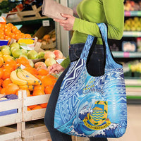 Tuvalu mo te Atua Grocery Bag Tuvalu Dolphin Polynesian Pattern LT01 - Polynesian Pride