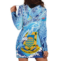 Tuvalu mo te Atua Hoodie Dress Tuvalu Dolphin Polynesian Pattern LT01 - Polynesian Pride