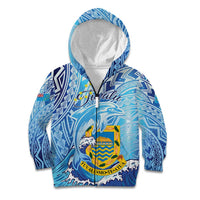 Tuvalu mo te Atua Kid Hoodie Tuvalu Dolphin Polynesian Pattern