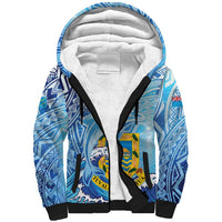 Tuvalu mo te Atua Sherpa Hoodie Tuvalu Dolphin Polynesian Pattern LT01 Unisex Blue - Polynesian Pride