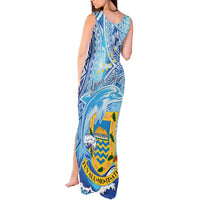 Tuvalu mo te Atua Tank Maxi Dress Tuvalu Dolphin Polynesian Pattern LT01 - Polynesian Pride