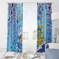 Tuvalu mo te Atua Window Curtain Tuvalu Dolphin Polynesian Pattern LT01 - Polynesian Pride