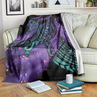 In September We Wear Teal And Purple Blanket Magic Ribbon Semicolon LT01 Purple - Polynesian Pride
