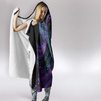 In September We Wear Teal And Purple Hooded Blanket Magic Ribbon Semicolon LT01 - Polynesian Pride